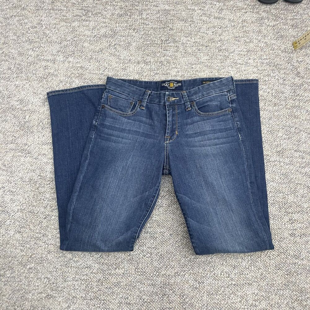 Lucky Brand Sweet Jeans Straight Mid Rise Pants Womens 8 29 x 30 Blue Wash Denim